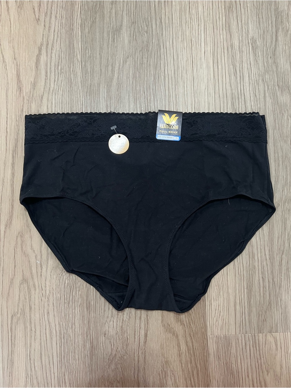 Wacoal Comfort Touch Full Brief Panty Black Lace XL 8 NWT 875353